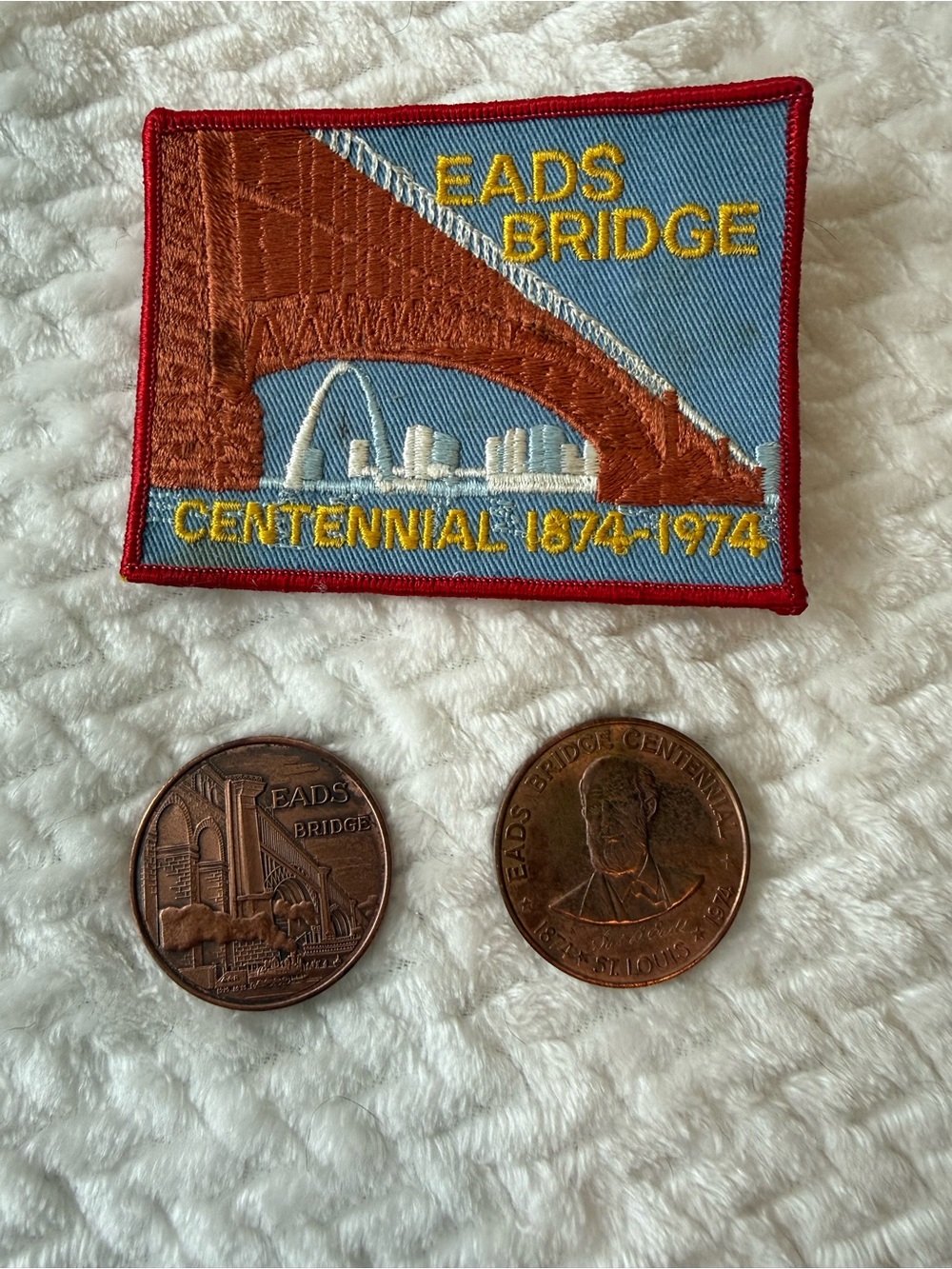 2 Eads Bridge Centennial Coins and Patch